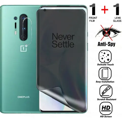 Полноэкранная антишпионская Гидрогелевая пленка для OnePlus 8, 7 Pro, конфиденциальность, для OnePlus 8T, 7T Pro, пленка для объектива камеры