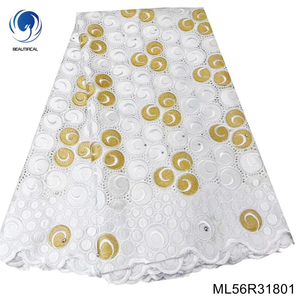 

2023 вырезанные дизайнерские нигерийские хлопковые кружевные ткани из вуали, дизайнерские поделки для вечерних платьев от ML56R318