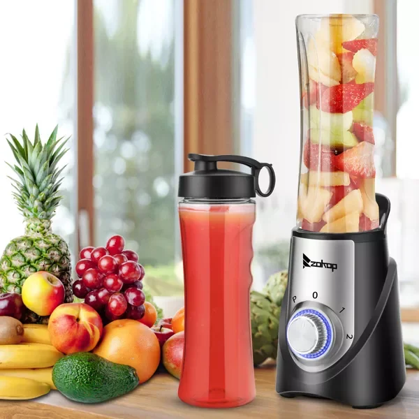 

NEW IN 120V 350W Plastic 2*600ml Three-speed Mechanical Personal Size Blenders Mini Blenders