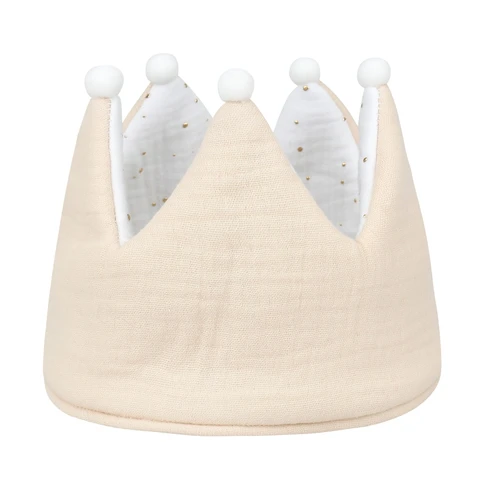 F62D Хлопковая ткань Детская корона Шляпа Хлопок Головной убор для новорожденных Реквизит для фотосъемки младенцев