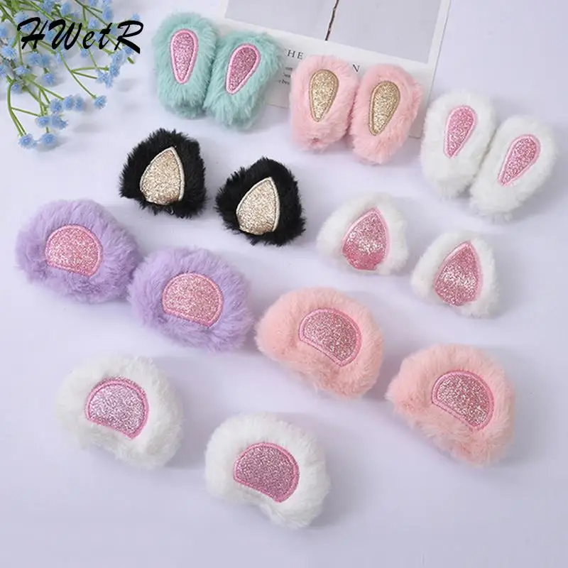 

2 шт., плюшевые зажимы для волос с ушками кролика