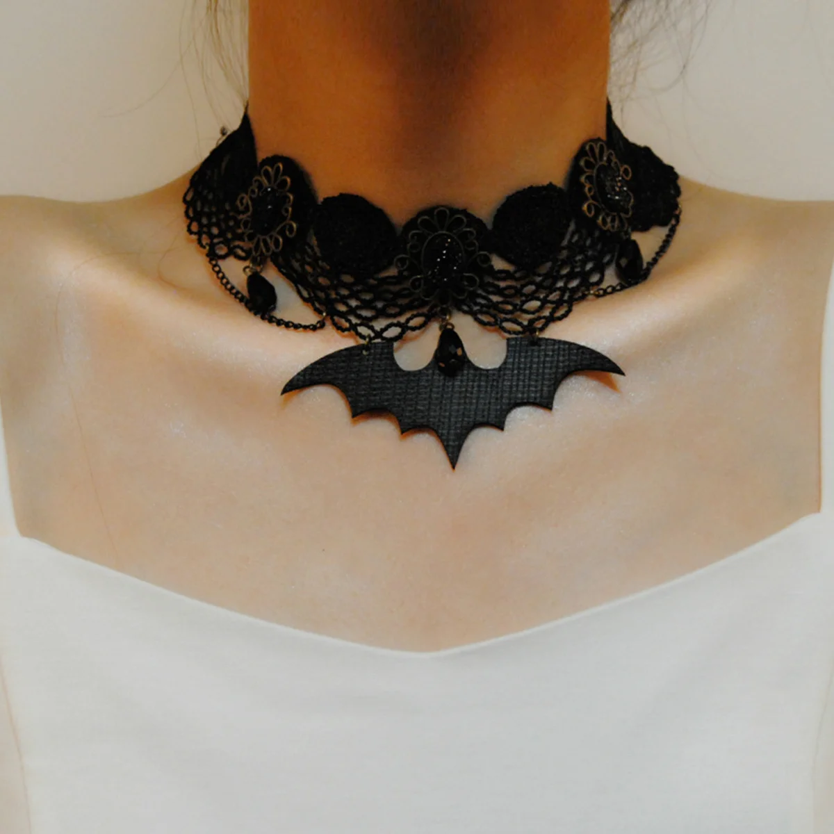 Ожерелье с летучей мышью черные ожерелья цепочка подвеской эластичное ювелирное
