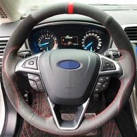 for ford fusion mondeo 2013 2014 edge 2015 2016 black suede car steering wheel cover