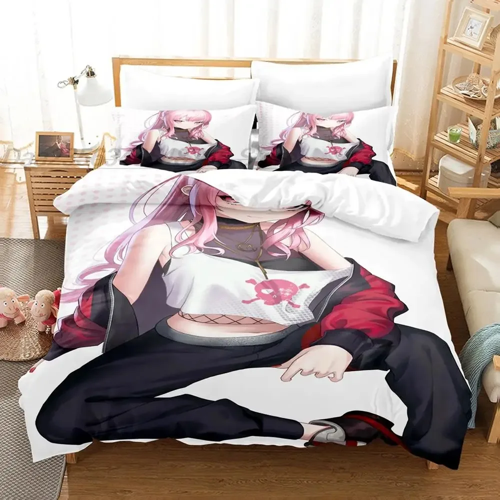 Комплект постельного белья с 3d принтом аниме Kawaii Girl Mori Calliope Single Twin Full Queen King Size