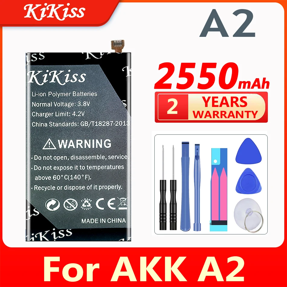 

KiKiss 2550mAh Replacement Battery for AKK A2 A 2 Li-ion Lithium Polymer Rechargeable Battery