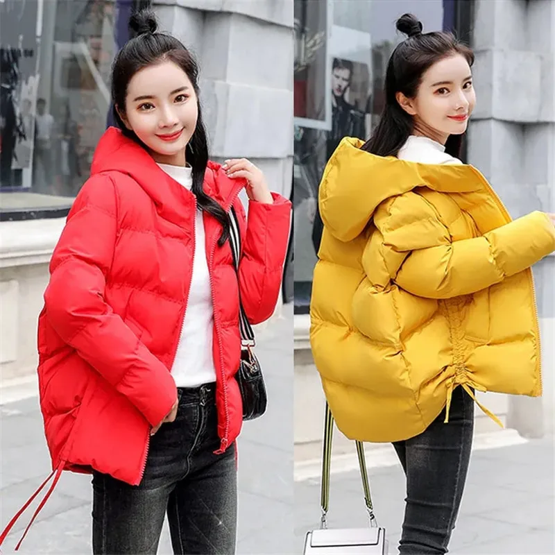 2021 New Women's Coats Parkas Winter Jacket Fashion Hooded Bread Service Jackets Thick Warm Cotton Padded Parka Female Outwear