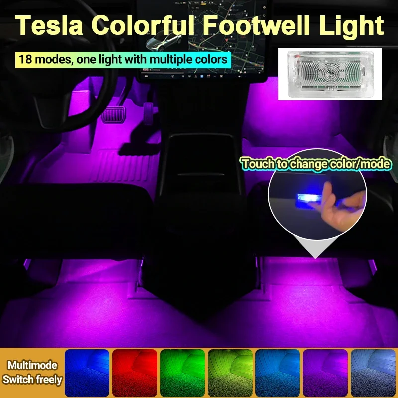 Светодиодный автомобильный светильник для ног окружающая лампа Tesla Model 3 Y S X Control