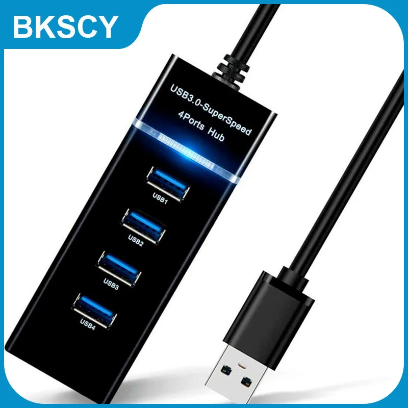 

USB Hub 4 Ports USB 3.0 2.0 Hub Splitter High Speed Multi Splitter USB Adapter Expander Cable For Desktop PC Mac Laptop Computer