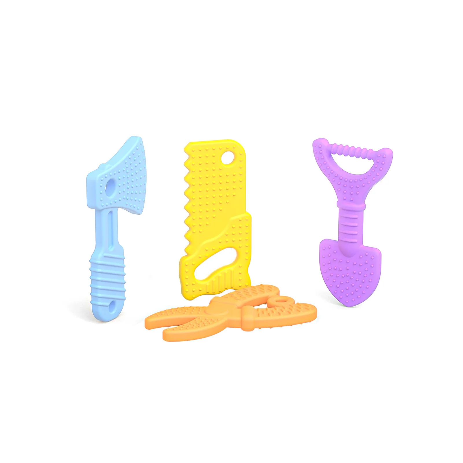 

4pcs Baby Teether For Teething Silicone Baby Sensory Toys Infant Chew Toys To Soothe Babies Sore Gums Sensory Exploration And