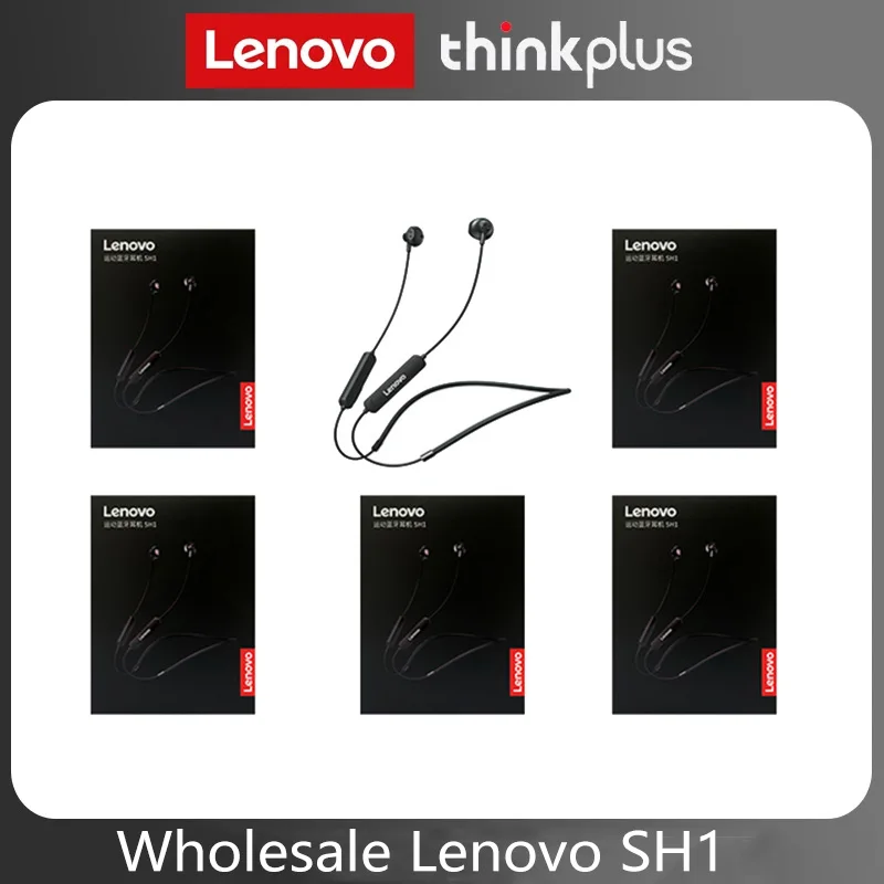 

Оригинальные беспроводные наушники Lenovo Thinkplus SH1, оптом, 5 шт., Bluetooth наушники с шейным ободом, гарнитура с микрофоном, наушники