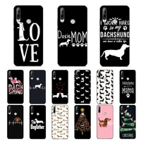 fhnblj dachshund silhouette dog phone case for huawei y 6 9 7 5 8s prime 2019 2018 enjoy 7 plus