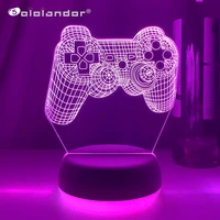 3d illusion p4p game pad led night light for kids child bedroom decor event prize game shop idea color changing desk night lamp