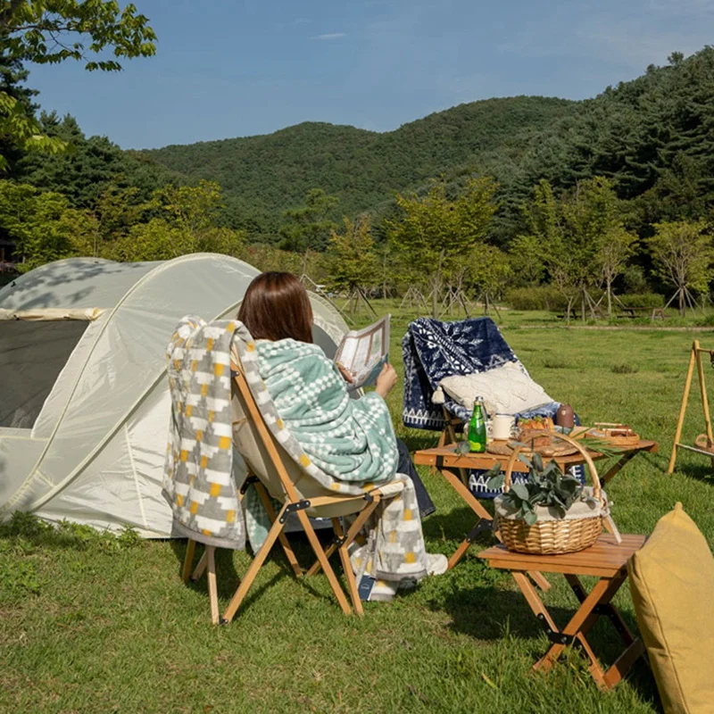 Одеяло для пикника Холщовый портативный коврик ультралегкое пляжное одеяло