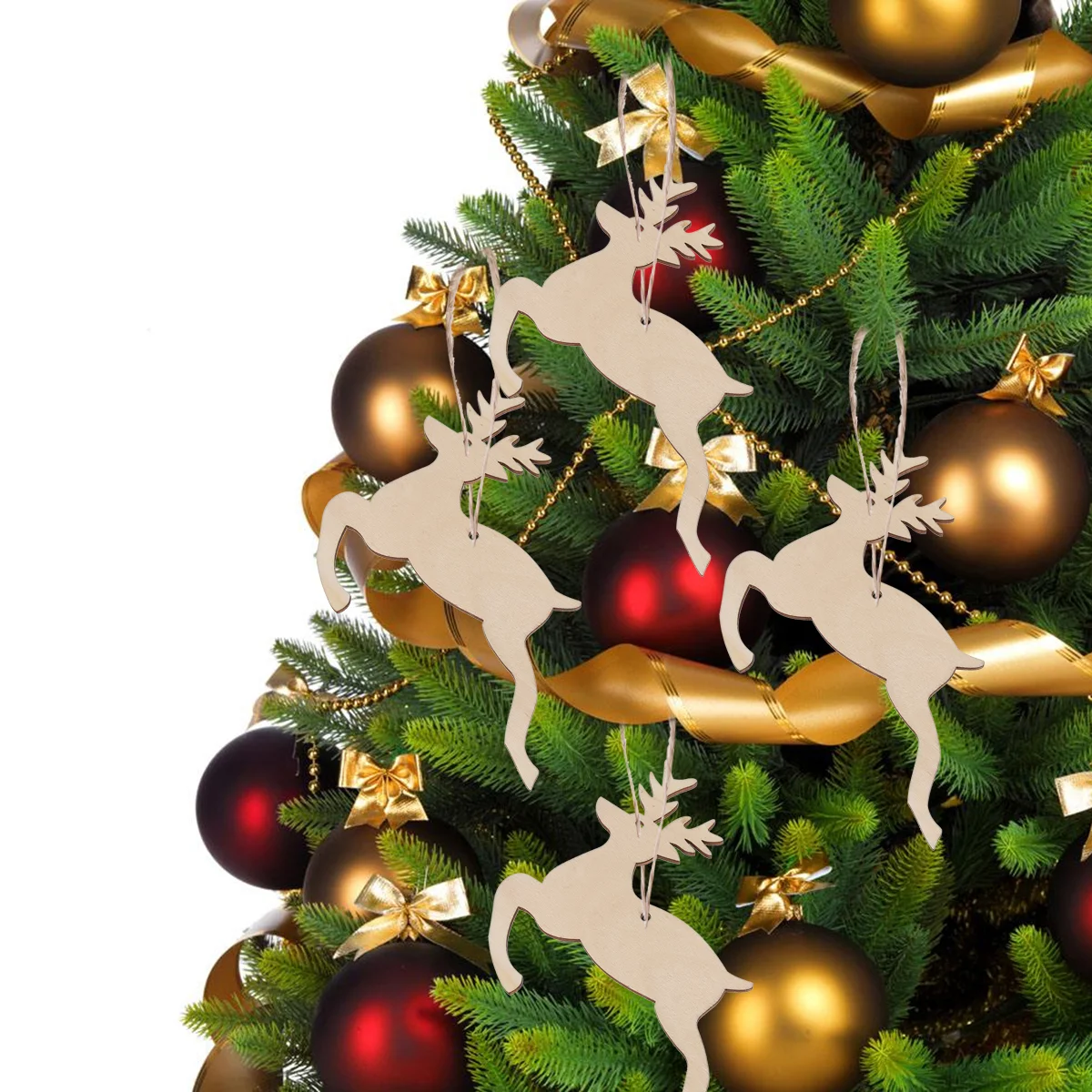 

Wood Ornaments Christmas Wooden Diy Cutoutstree Unfinished Blank Creative Reindeer Craftsdecorations Ornament Hanging Chip Chips