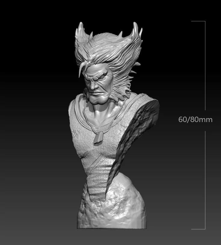 

60mm 80mm Resin Model Kits Werewolf Man Bust Figure Sculpture Unpainted No Color RW-556