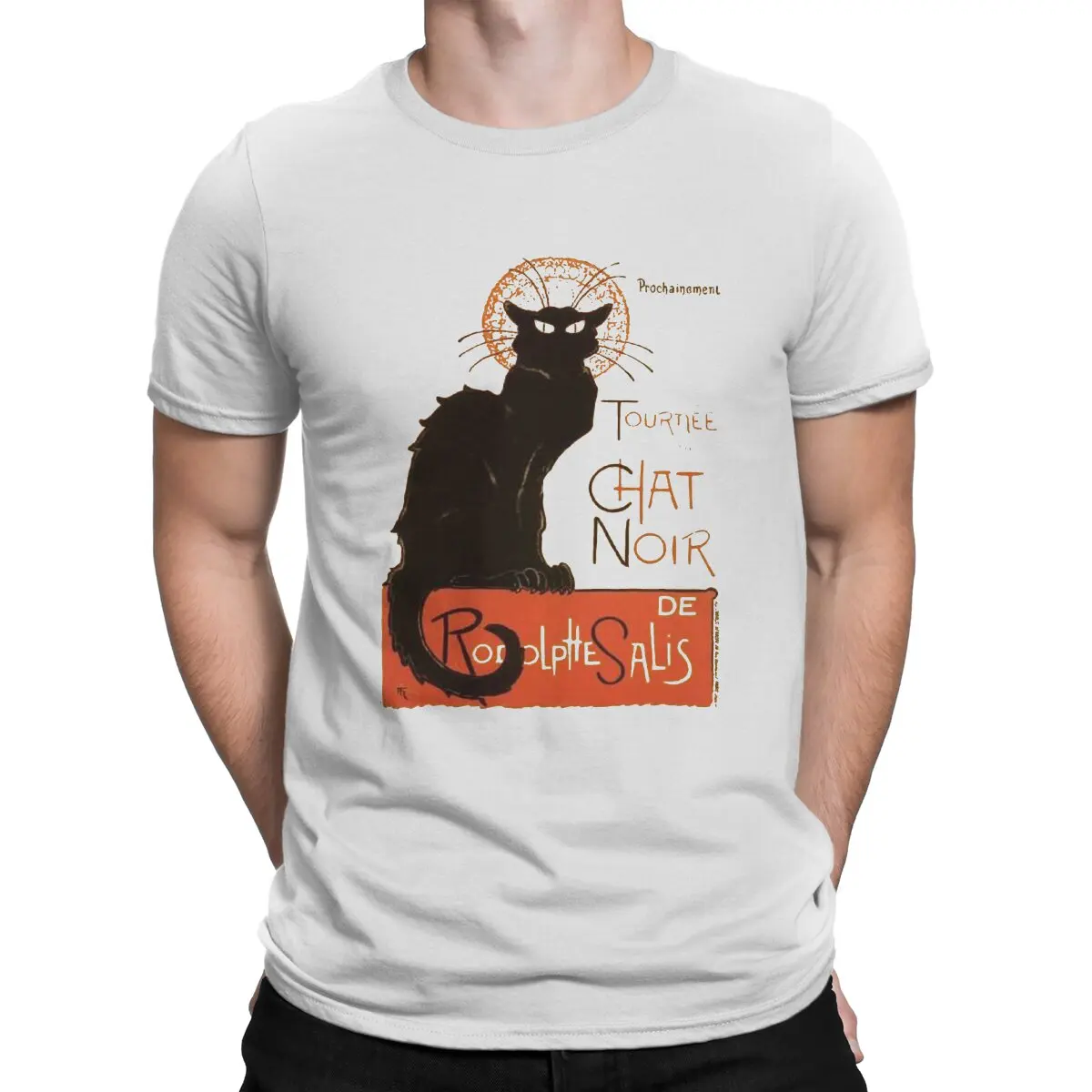 

Men Tournee Du Chat Noir After Steinlein T Shirt Cat Cute Animal 100% Cotton Clothes Vintage Short Sleeve Crew Neck Tee Shirt