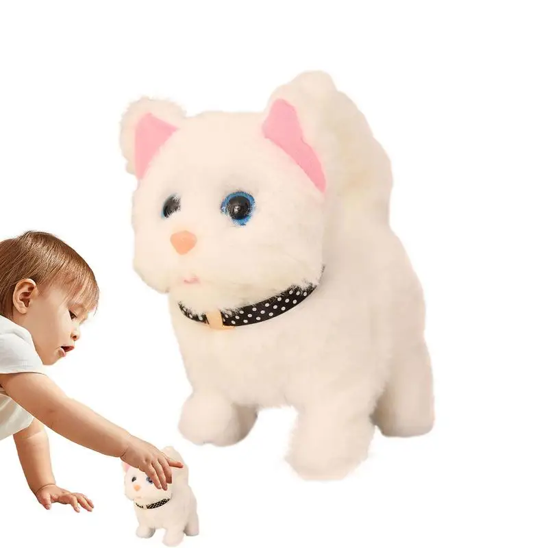 

Interactive Cat Plush Robotic Cat Barking Meow And Walking Toy Novelty Electronic Cat Electronic Pets Robot Cat Gift For Kids