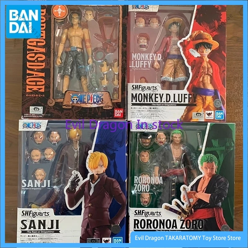 Bandai Original Shf Iguarts One Piece Sanji Roronoa Zoro Monkey D Luffyanani Аниме Фигурка Готовая Модель Комплект