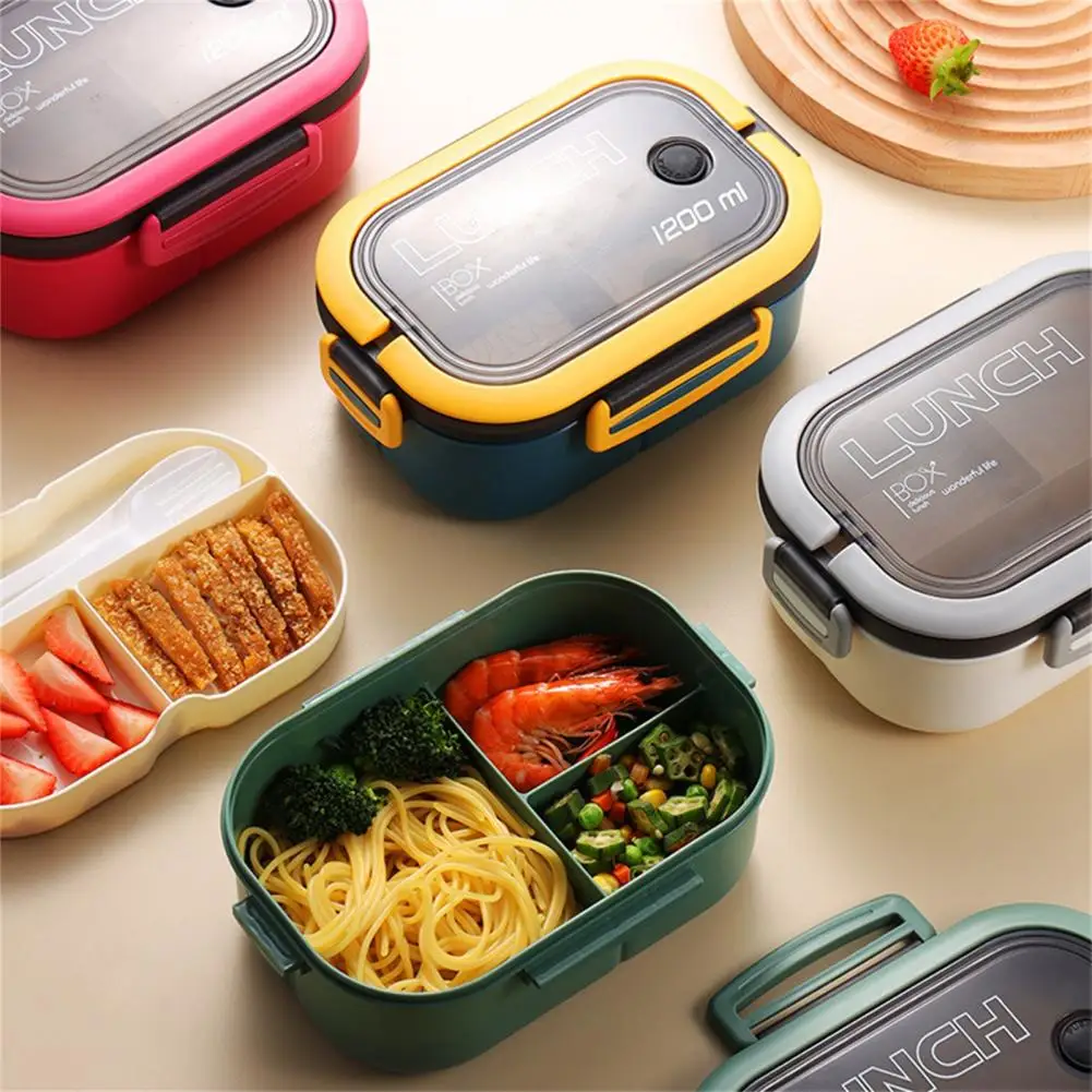 

Легкий Ланч-бокс Bento, портативный многофункциональный Прочный 2-слойный контейнер Bento чехол