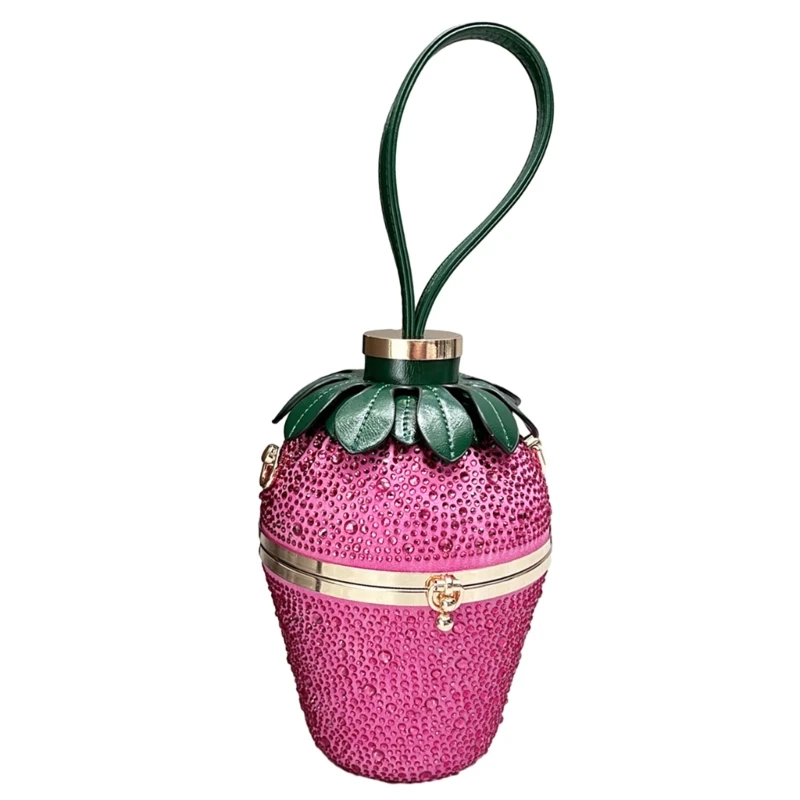 

Strawberry Shaped Clutch Crossbody Bag Lady Purse Party Evening Bag