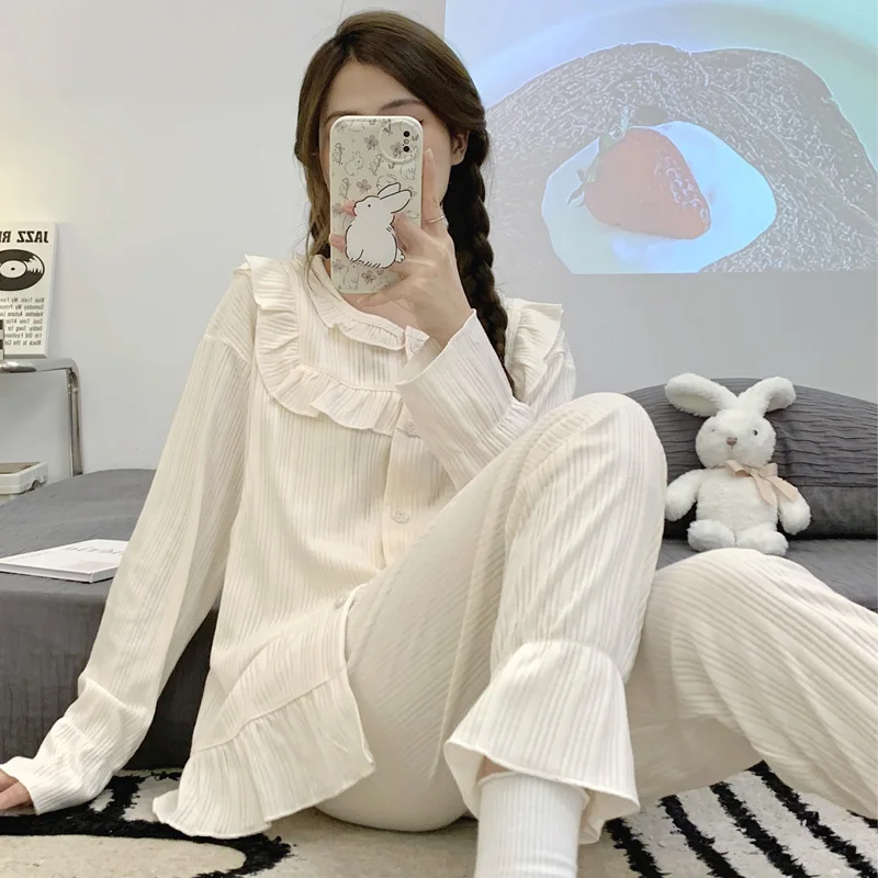 

6535 Cotton Maternity Nursing Sleepwear Sets Pajamas Clothes for Pregnant Women Pregnancy Nightwear Home Wear Sleeping Hospital