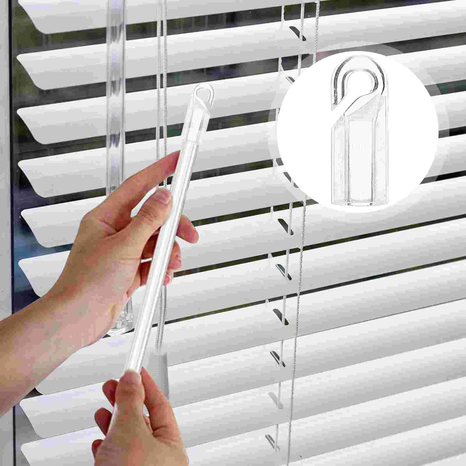 

24 Pcs Venetian Blind Handle Wand Hook Caps Curtain Rod Hanger Repair Replacement Tension Blinds Parts Tilt Pvc Hangers White