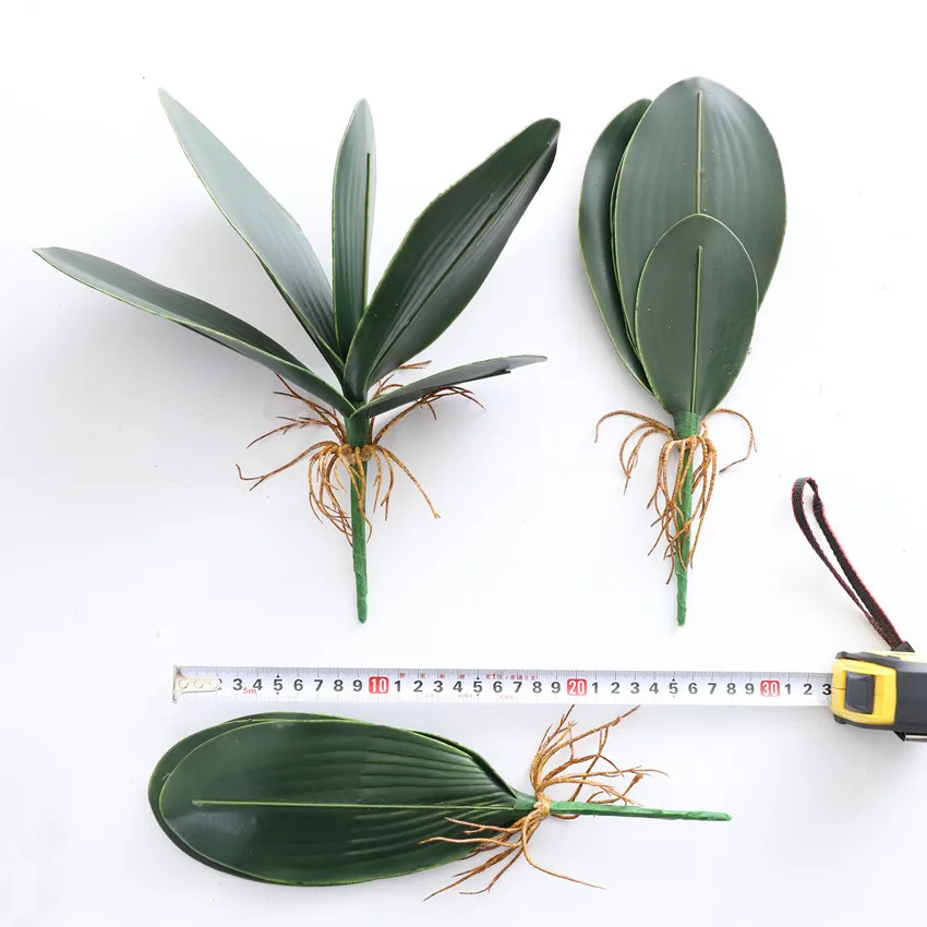 

New Simulation Leaf Material Phalaenopsis Leaf Bundle Simulation Plant Phalaenopsis Leaves with Bearded Roots Flower Arrangement