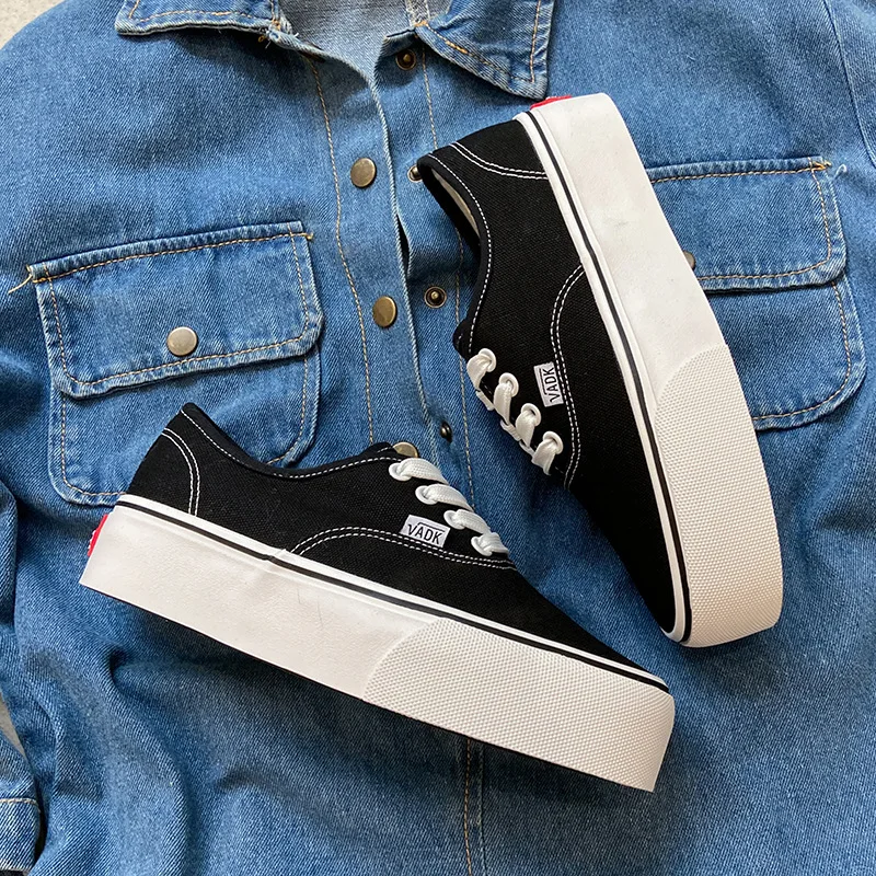 Summer Thick Soled Canvas Shoes for Women Green Temperament Casual Sports Shoes Korean Version Increase Breathable Student Shoes