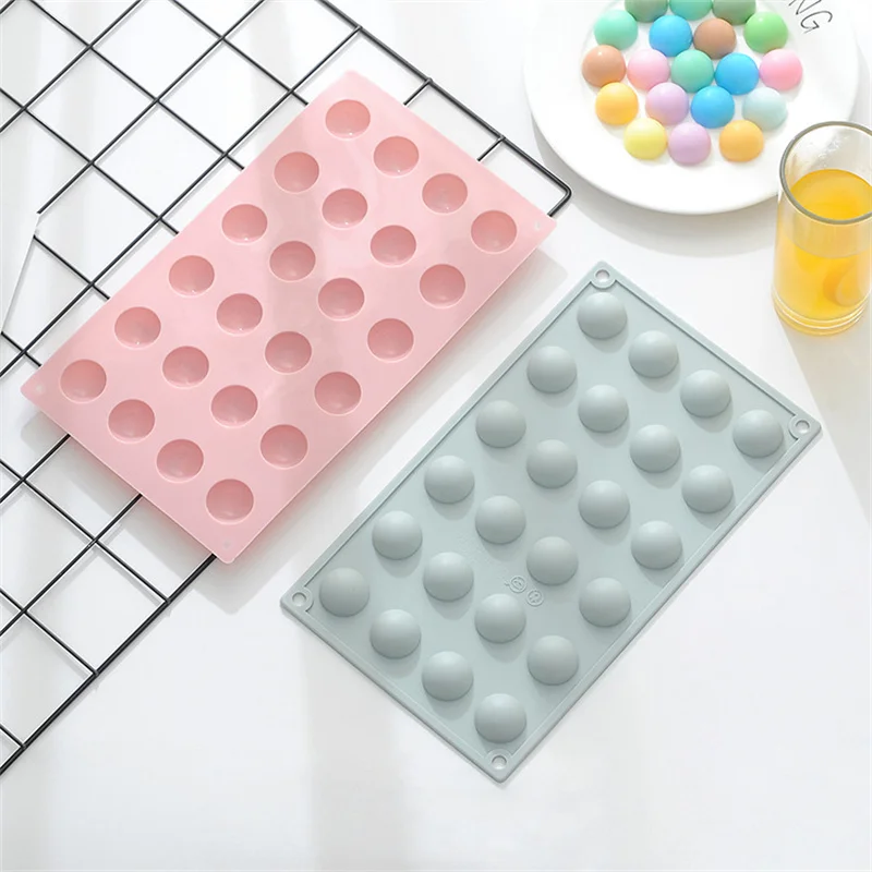 

24 Отверстия, 3D шарики, круглая половина сферы, силиконовые формы для «сделай сам», форма для выпечки, мусса, пудинга, шоколада, торта, кухонны...