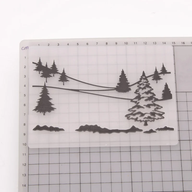

Snow Tree Plastic Bump Embossing Template DIY Scrapbook Journal Fondant Indentation Album Card Make Decoration Stencils Reusable