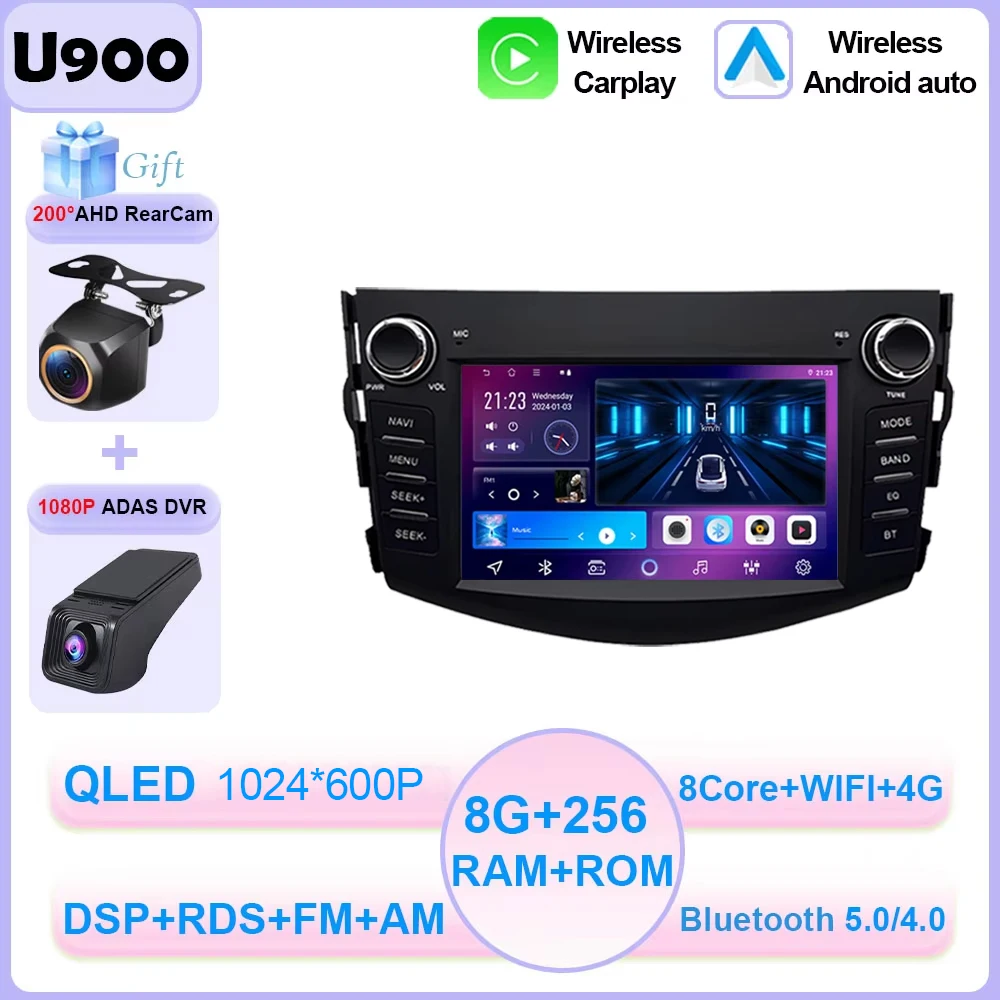 

Автомобиль Android для Toyota RAV4 Rav 4 2006-2012 Радио Процессор HDR QLED Мультимедийный плеер GPS-навигация Carplay Авто DVD Головное устройство Приборная панель