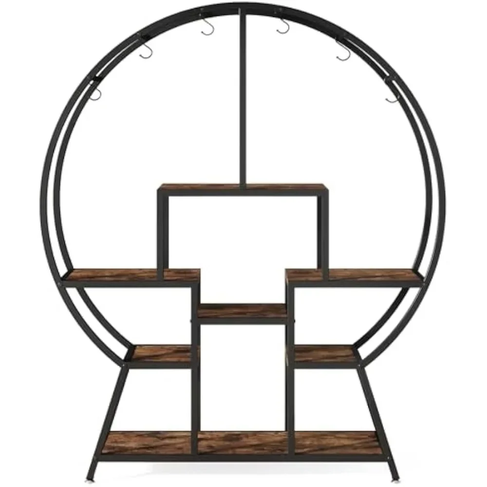 Большой книжный шкаф Промышленные круглые книжные полки Etagere с полками для