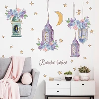 fantasy purple ramadan decoration 2022 lights moon stars bedroom living room middle east home decor wall stickers wallpaper