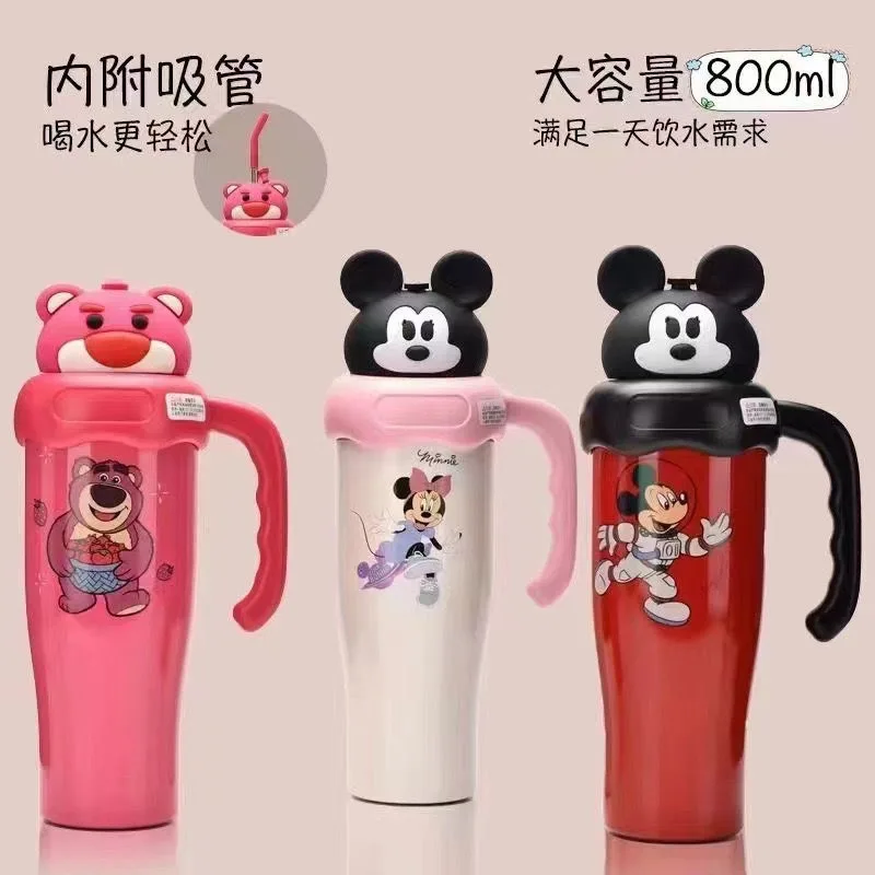 Соломенная чашка для льда Disney New Lotso Minnie Mickey 304 из нержавеющей стали большая
