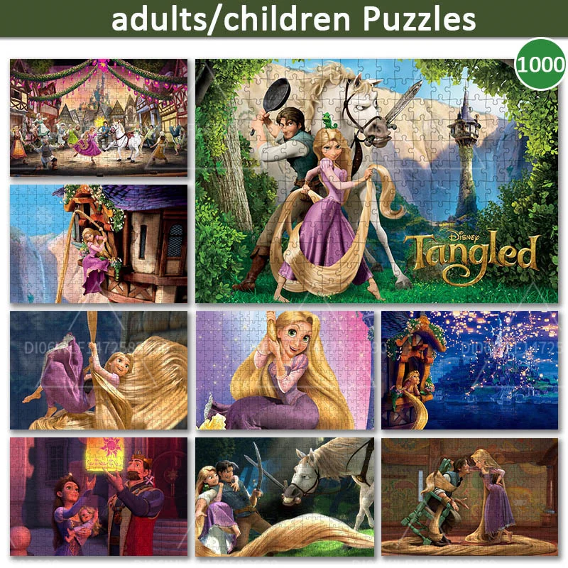 

Пазл «Рапунцель и Пэй» Disney, игрушки, детские развивающие игрушки, 1000 шт., деревянный пазл, анимационный постер, игрушка для взрослых, подарок