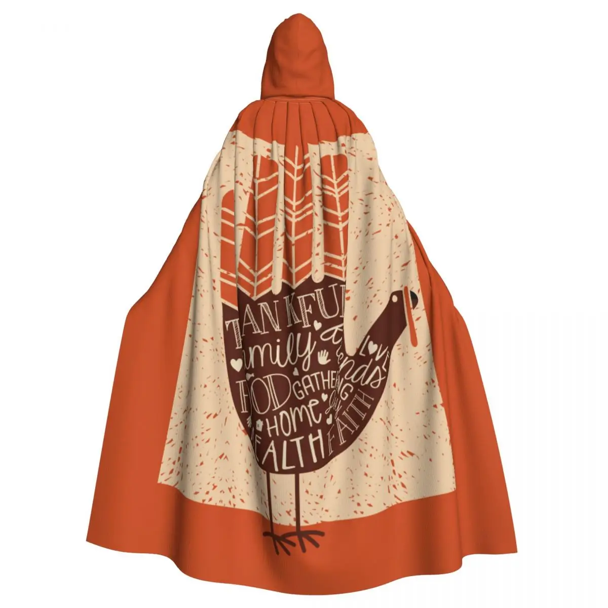 

Unisex Adult Cute Turkey Hand Print Cloak with Hood Long Witch Costume Cosplay