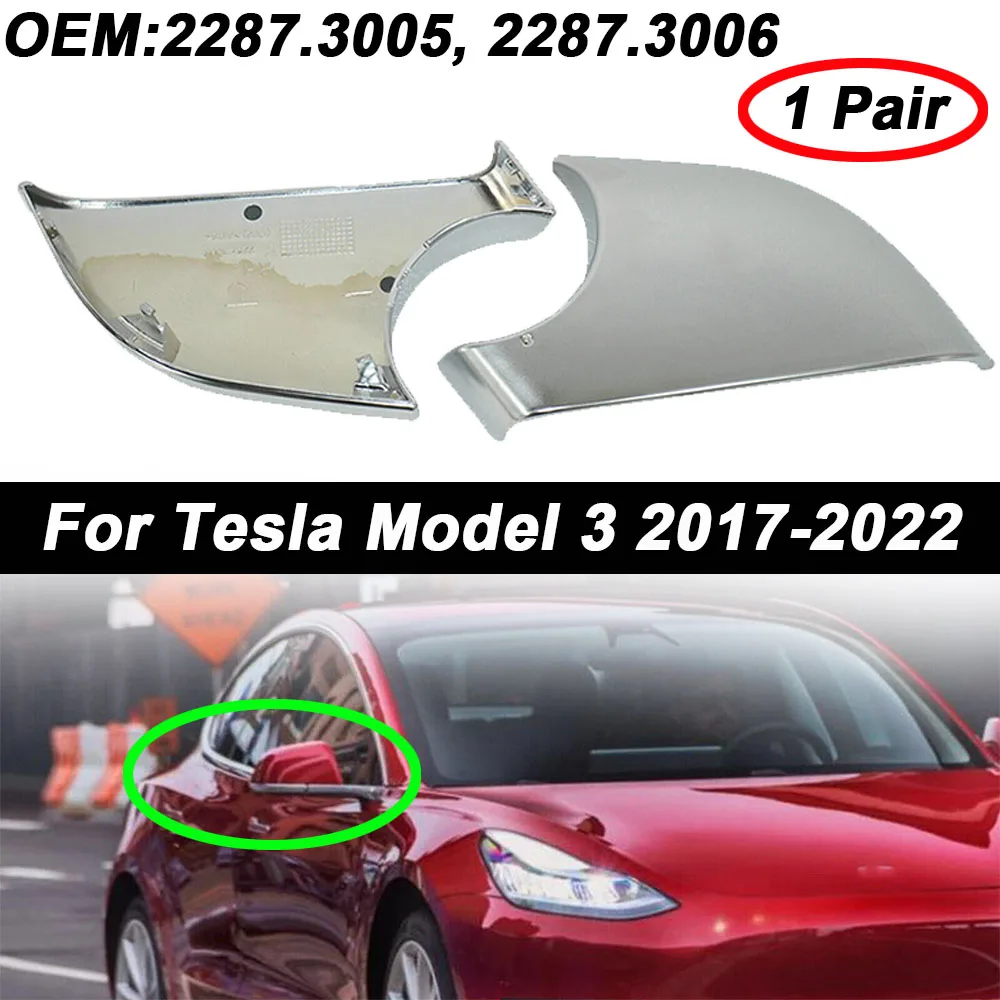 

HighQuality Left Side Mirror Cover 2287.3005 Rearview Mirror Cap Moulding Trim Replacement for Tesla Model 3 Car Styling