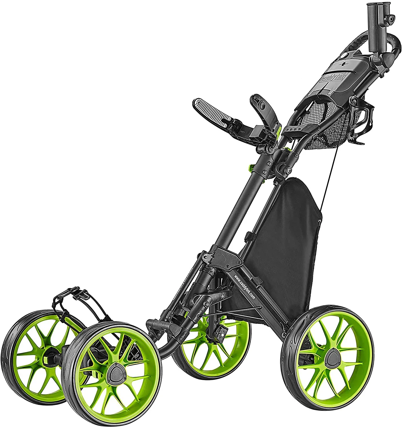 

CaddyTek 4 Wheel Golf Push Cart - Caddycruiser One Version 8 1-Click Folding Trolley