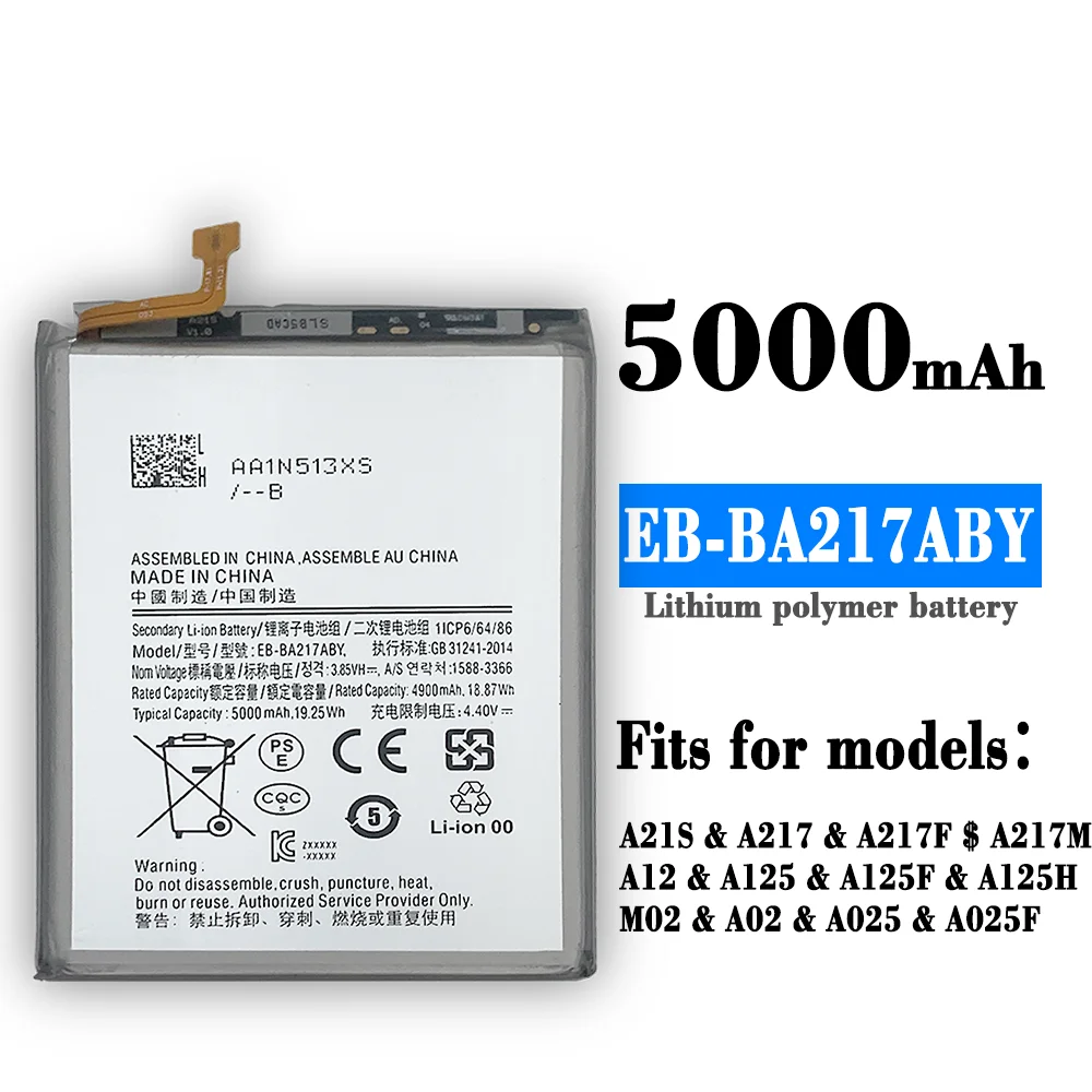 EB-BA217ABY 5000mAh SAMSUNG Original Replacement Battery For Samsung Galaxy A21s SM-A217F/DS SM-A217M/DS SM-A217F phone Battery