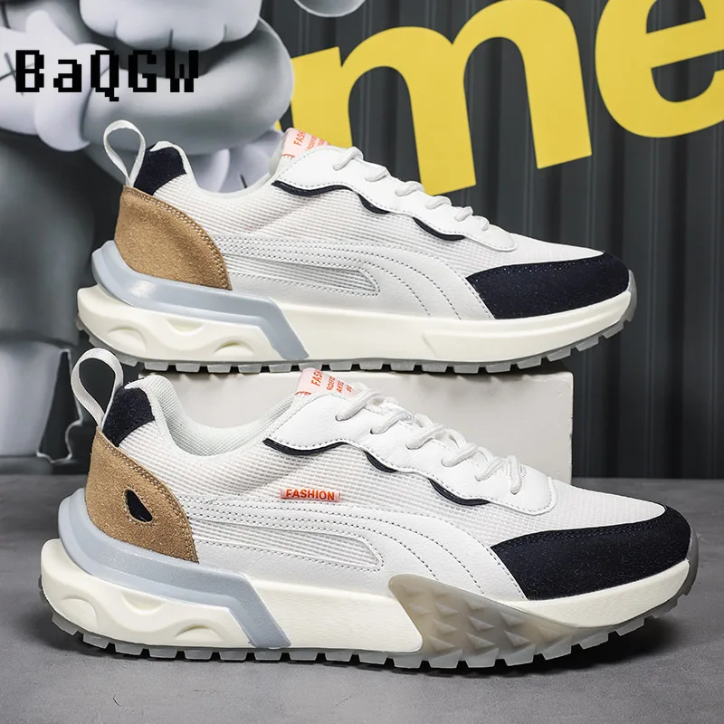 Мужские повседневные кроссовки дизайнерская сетчатая дышащая модная спортивная