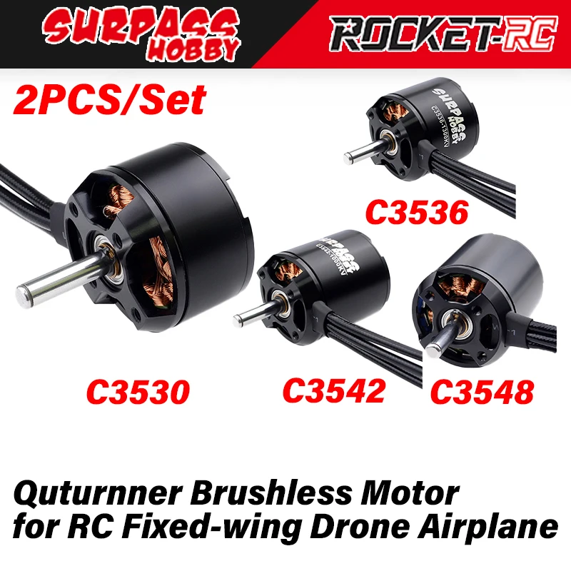 

Surpass Hobby 2pcs Outrunner Brushless Motor 3530 3536 3542 3548 for RC Model Remote Control Fixed Wing Drone Airplane Plane Fpv