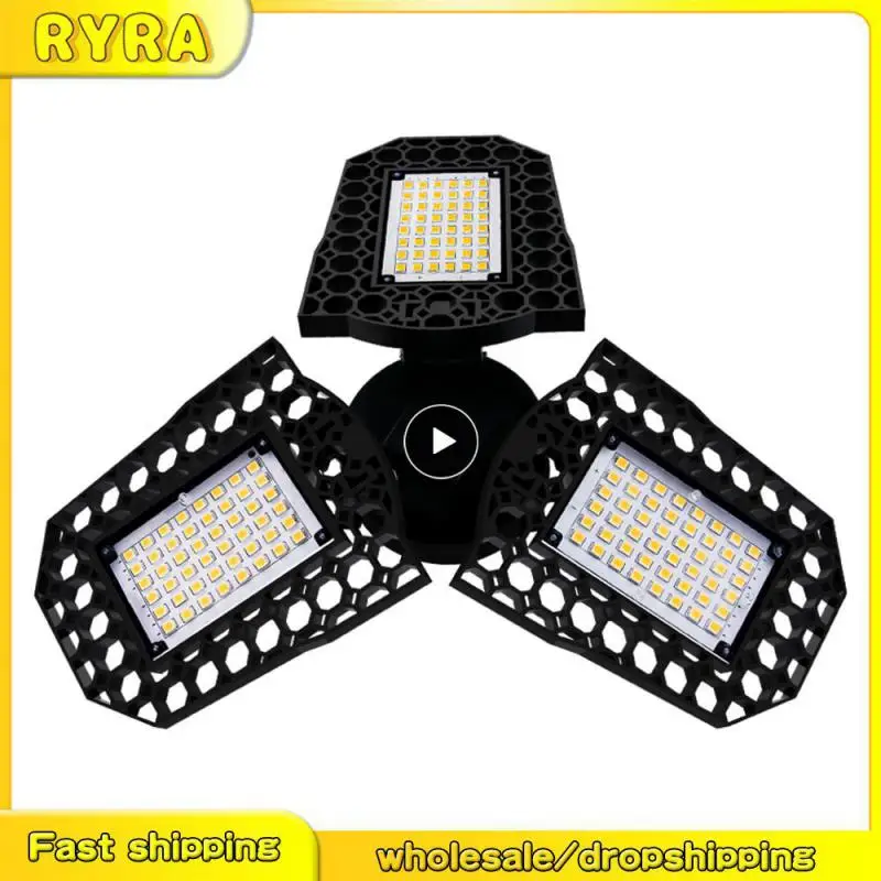 

Led Garage Light Workshop Lighting 40/60/80w Deformable Bulb Ceiling Light Hot Adjustable 3000k/6000k Industrial Lighting 2023