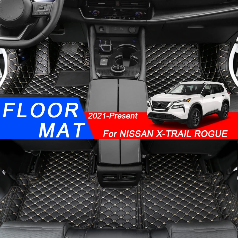 

PU Leather Waterproof Cover 3D Full Surround Car Floor Mat For NISSAN X-TRAIL ROGUE 2021-2025Liner Foot Pad Carpet AutoAccessory