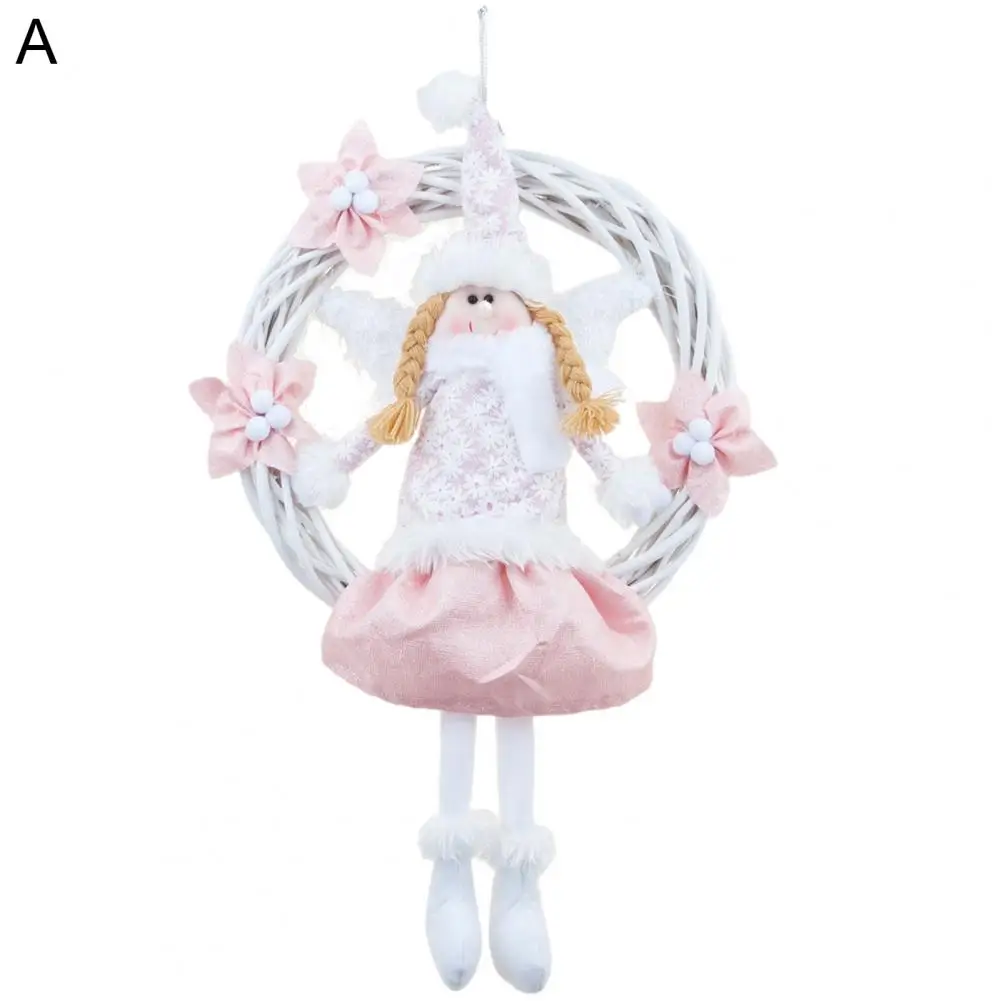 

Innovative Angel Wreath 4 Styles Christmas Wreath Knitting Circle Xmas Hanging Garland Pendant Scene Layout