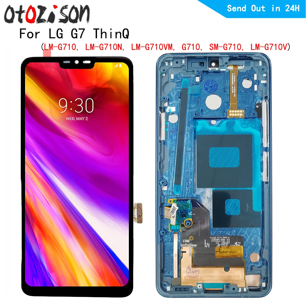 

6.1" IPS Display For LG G7 ThinQ LM-G710, LM-G710N G710 LCD With Frame LCD Screen Touch Panel Digitizer Assembly For LGG7