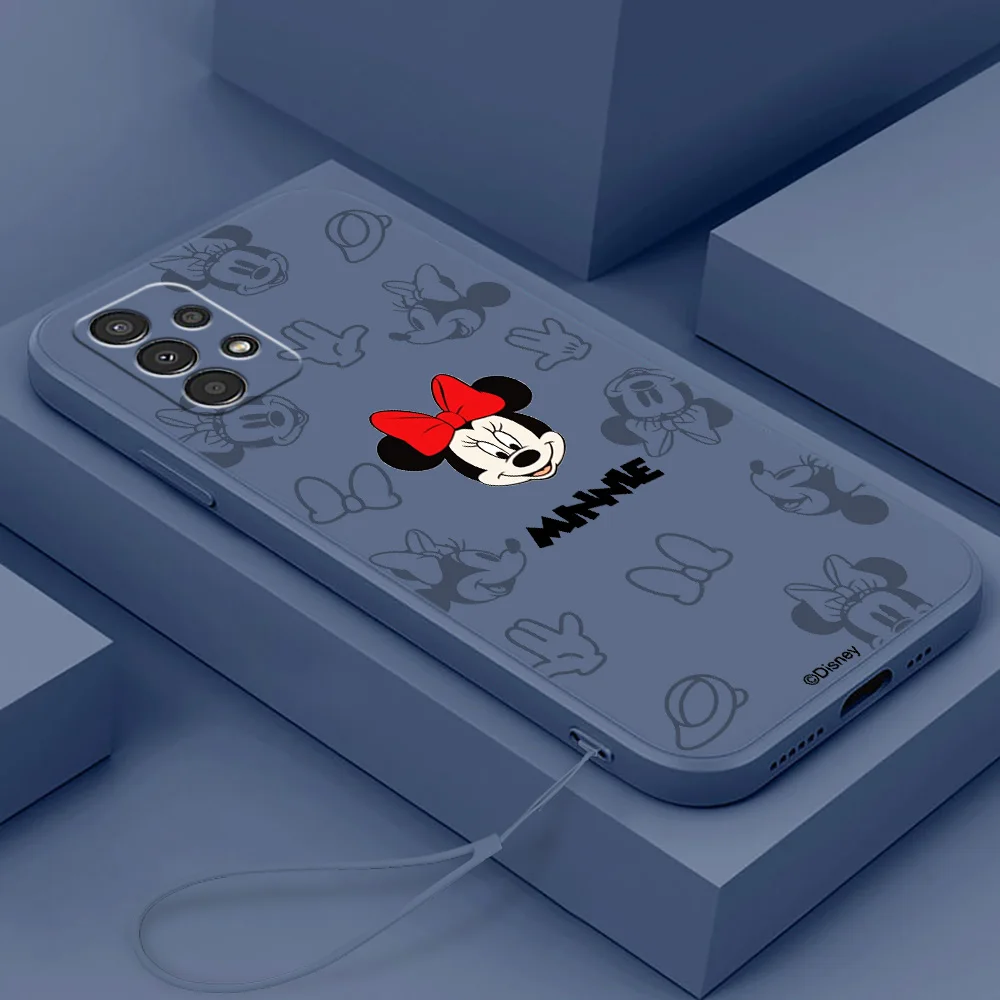 

Mickey Minnie Mouse Phone Case For Samsung A73 A72 A54 A53 A52 A42 A34 A33 A32 A23 A22 A14 A13 A12 Liquid Rope Cover