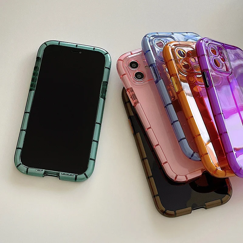 Ottwn Luminous Shockproof Bumber Phone Case For iPhone 11 14 Pro Max 12 11 13 Pro Max X XR XS Max Transparent Acrylic Back Cover