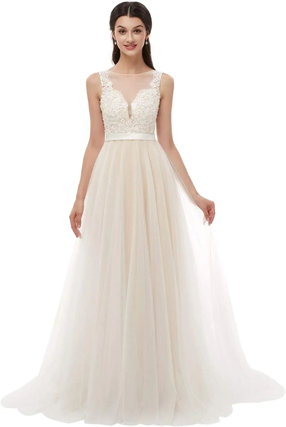 

Свадебное платье для невесты, Тюлевое ТРАПЕЦИЕВИДНОЕ свадебное платье, женское официальное платье