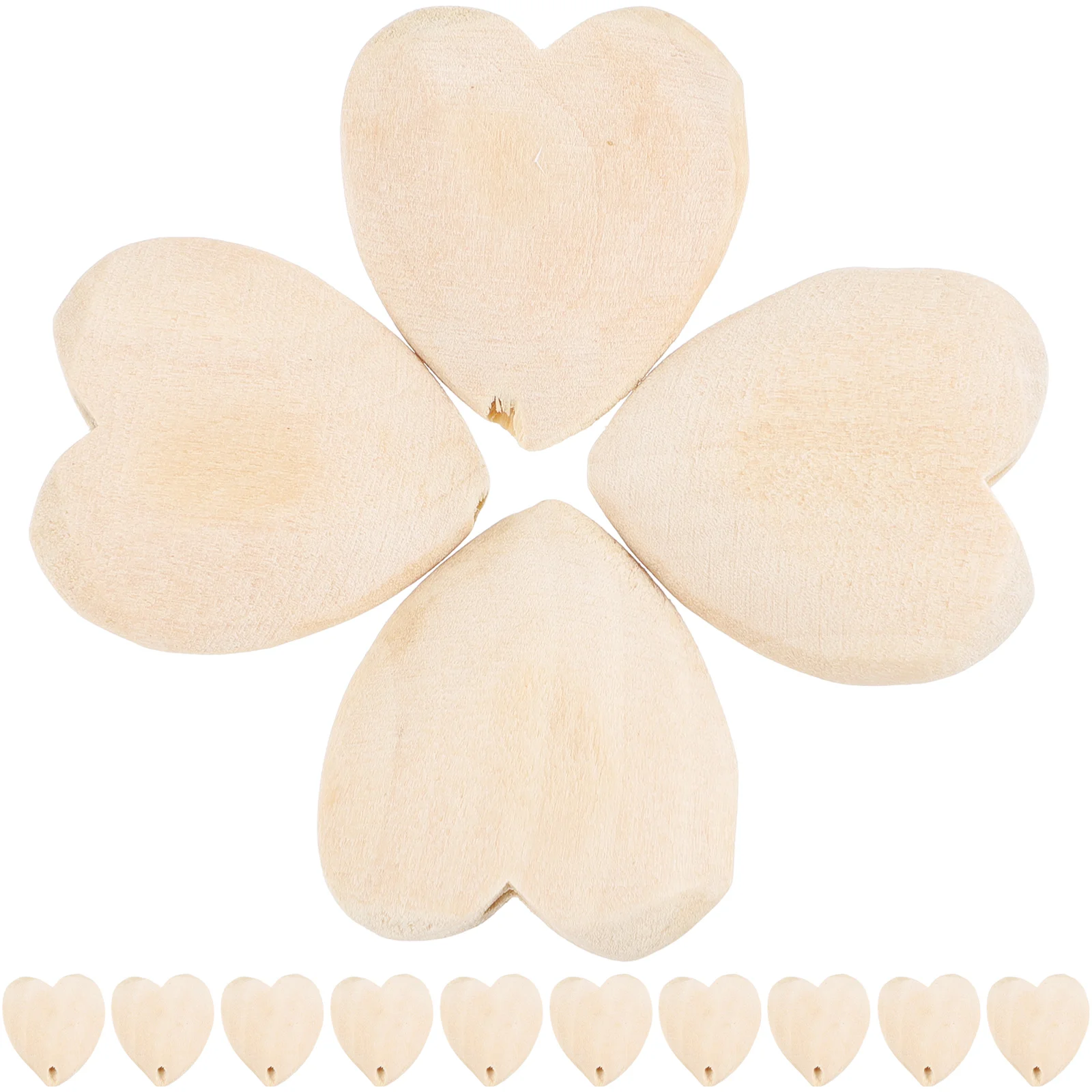 

Beads Heartjewelry Making Wooden Wood Loose Bead Punch Valentine Diy Unfinished Crafts Blankshaped Spacer Charms Hole Day