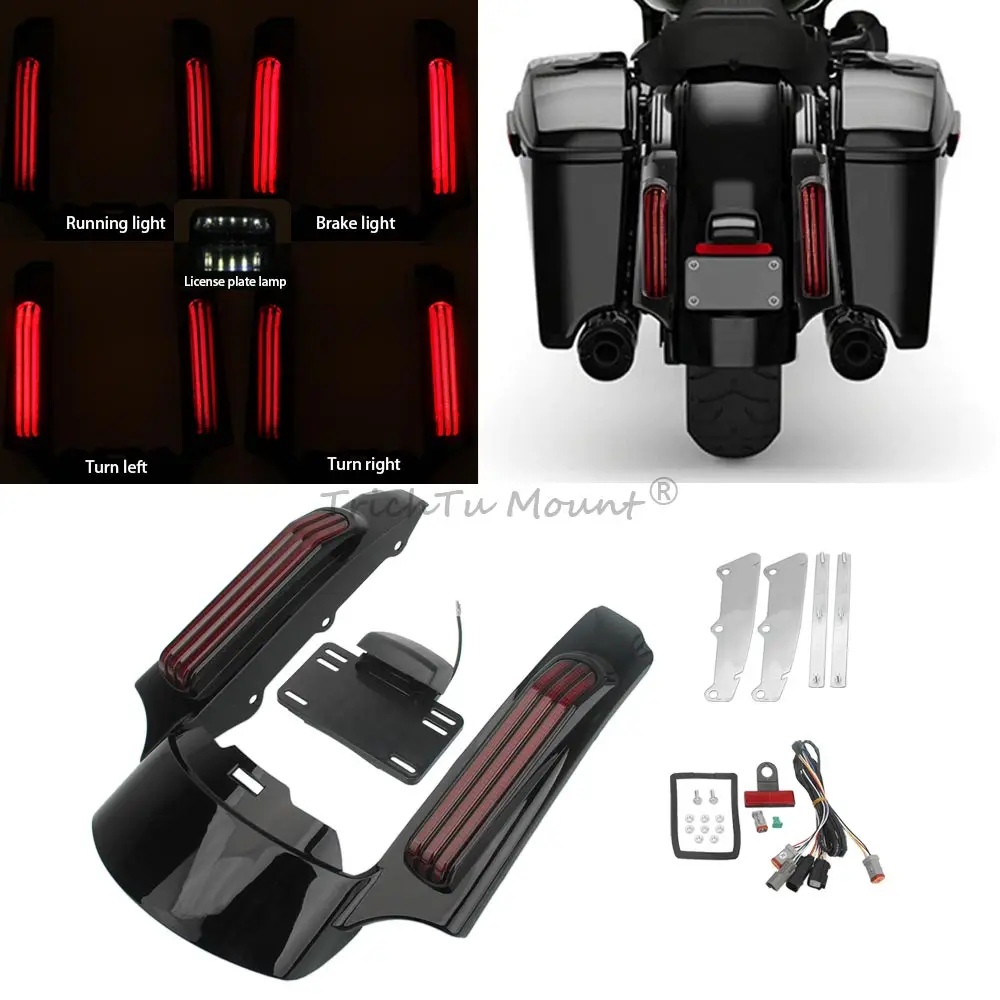 Фото Задний фонарь с LED-подсветкой и указателями поворота для мотоциклов Harley Touring Street Road Glide FLHX FLTRX Road King FLHR 2014-2020 годов выпуска №1